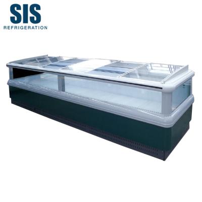 China EBM Fan Supermarket Commercial Refrigeration Equipment Island Display Freezer Side Height 850mm Series Single - Remote Type for sale