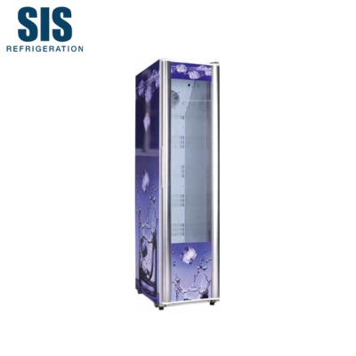 China Single-temperature Single-temperature Commercial Supermarket Refrigeration Equipment Door Beverage Cooler Display Refrigerator Eco Thin Standing Upright Glass Height 1850mm for sale