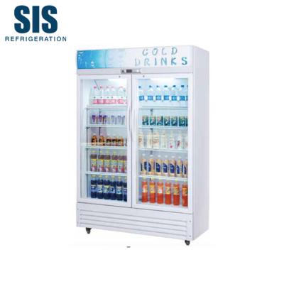 China Single-temperature Commercial Supermarket Refrigeration Equipment Commercial Hinged Door Standing Beverage Cooler Display Refrigerator Eco Height 1945mm for sale