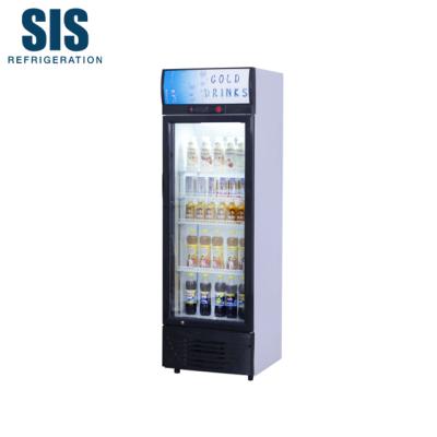 China Single-Temperature Commercial Supermarket Refrigeration Equipment Hinged Door Stand Beverage Cooler Eco Glass Display With Canopy for sale