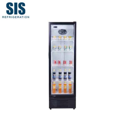 China Single-Temperature Commercial Refrigeration Equipment Straight Hinged No Door Standing Beverage Display Cooler Frost Type Eco Glass Fridge for sale