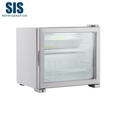 China Commercial Single-temperature Supermarket Refrigeration Equipment Table Top Ice Cream Showcase Display Freezer with Lockable Double Glass Door for sale