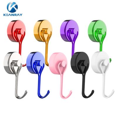 China Simplicity Customized Strong Magnet Hook 360 Rotating Neodymium Hook Decorative Magnetic Color Hooks for sale