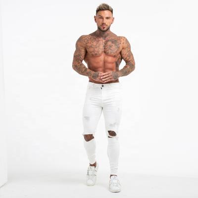 China Dropship Viable High Quality White Ripped Jeans Summer Male Breathable Skinny Men Fit Comfy Pants Tights for sale