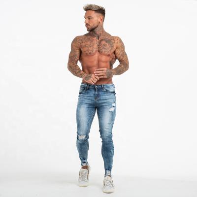 China Wholesale stylish light blue fashionripped skinny jeans men tight bottom pants MOQ viable dropship for sale