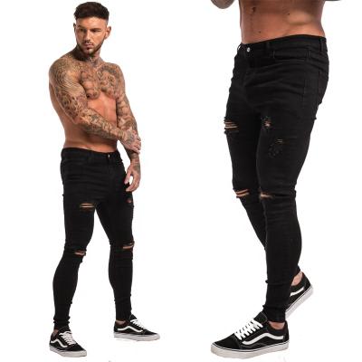 China 2019 New Design Hot Selling Viable Wholesale Men's Denim Ripped Black Custom Mens Jeans Distressed Skinny Jeans for sale