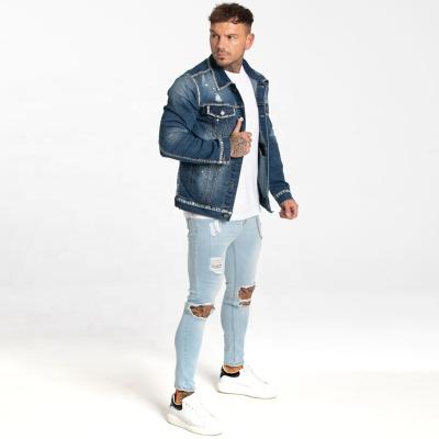 China 2020 Newest DENIM JACKETS MEN'S JACKETS Customized Viable White Printing Blue 'S JACKETS for sale