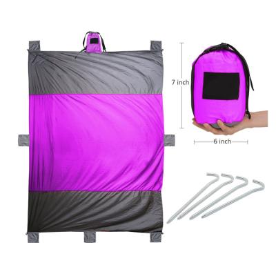 China Good Sales Outdoor Waterproof Cmping Ripstop Mat Folded Pocket Sand Proof Nylon Lawn Beach Splicing Mat for sale