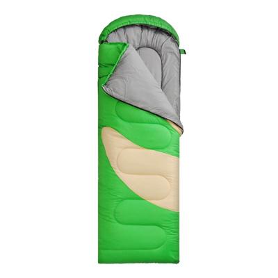 China Outdoor Hooded Adult Type Smiley Cotton Sleeping Bag Mutual Hooded Envelope Camping Sleeping Bag Envelope for sale