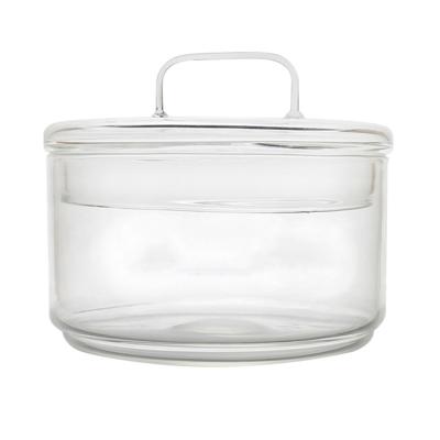 China Home.Restaurant.Bar.Hotel Dessert Glass Bowl with Top Lid Snack Jars Salad Bowl Borosilicate for sale