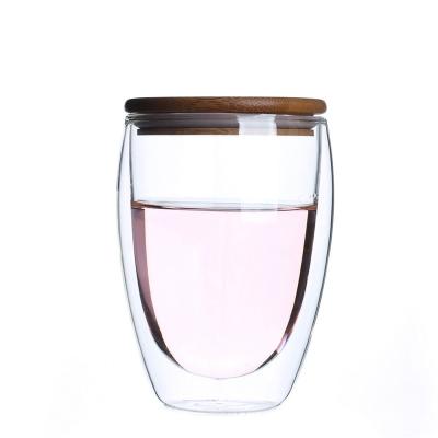 China China Manufacture High Borosilicate Double Wall Reusable Juice Stored Glass Cup for sale