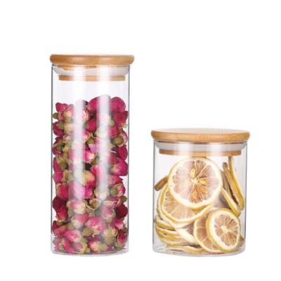 China Wholesale Custom Stocked Containers High Capacity Borosilicate Glass Jar With Lids for sale