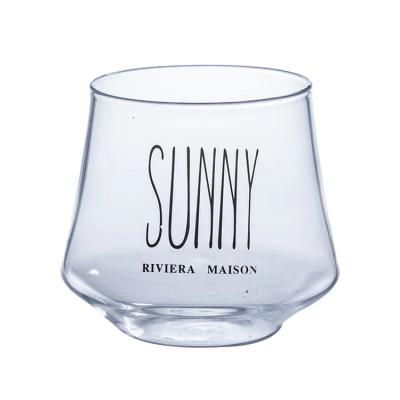 China Sunny Glass Breakfeast Milk Cup Modern Heat Resistant Juice Cup Drinking Glass Cup for sale