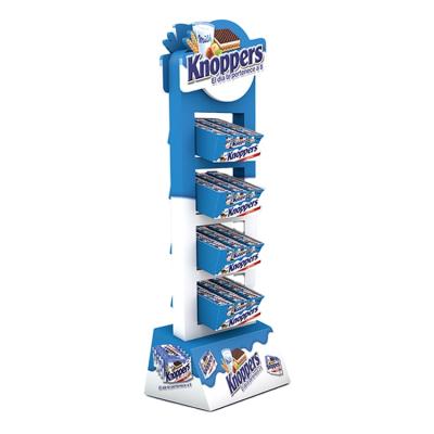 China Convenient Floor Display Wholesale POP PVC Floor Shop Snacks Sales Promotion Rack for sale