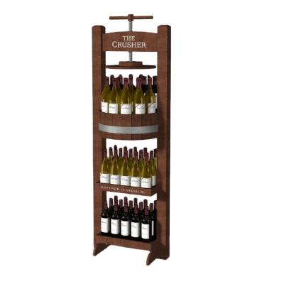 China Creative Custom Floor Display Floor Standing Wine Bottle Liquor Displays Rack for sale