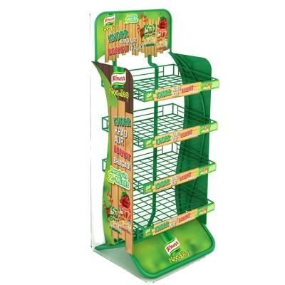 China Metal display rack for snacks customized floor in retail store metal wire display rack for snacks display rack for sale