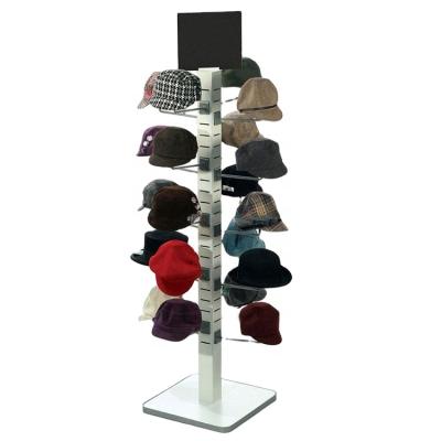 China Supermarket and shopping mall baseball cap wire shelf metal hat customized material display stand for sale