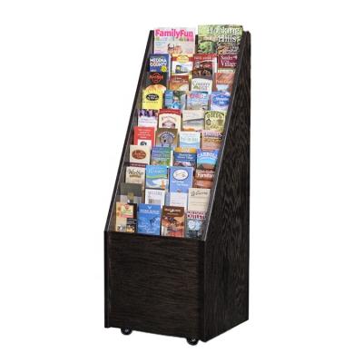 China Practical Countertop Display Custom Bookstore Wooden Floor POP Book Display Stand for sale