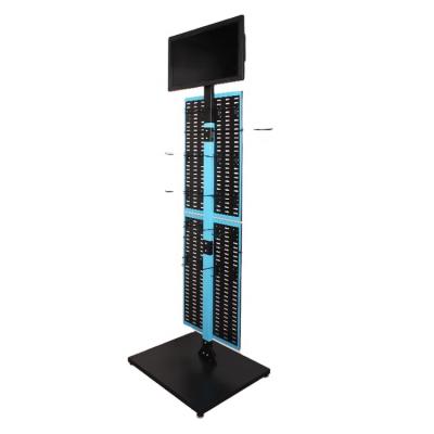 China Floor Acrylic Famous Metal Display Stand Watch Brand Cleaning Equipment With TV Rinse Kit Tower Shower Display Rack for sale