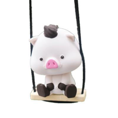 China Decorate New Latest China Model Swing Pig Car Pendant Rear View Mirror Girl High-end Pendant for sale