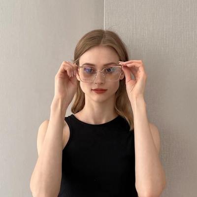 China Wholesale Modern Gafas Mujer Monturas De Acetate Oversize Square Optical Glass Acetate Glasses Frame for sale