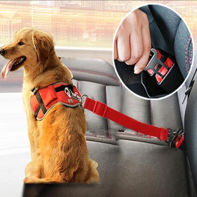 China Personalized Medium Cat Car Seat Belt Dog Accessories Small Dog Pre-Adjustable Leash Travel Clip Puppy Collar Leash Medium Pet Supplies for sale