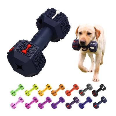 China Hiding Dog Stocked Toy Dog Safe Rubber Toy Chewing Pet Bite Food Making Sport Modern Rubber Dumbbell Toy Indestructible Leakage Food for sale