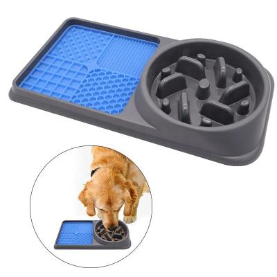 China OEM Bowls&Lick Mat Slow Down Eating Automatic Slow Feeder Dog For Fast Eaters Peanut Butter Lick Pad Make Pet Eat Silicone 2 In 1 for sale