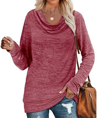 China Sustainable Solid Color Spring Autumn Ladies Long Sleeves Loose Tops Womens Casual Shirts for sale