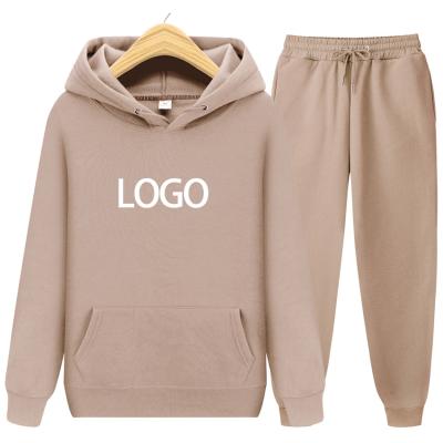 China Custom QUICK DRY Sublimation Sweatshirts Mens Tracksuit Plain Gym Cheap Winter Solid Color Logo Hoodie Set for sale