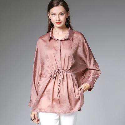 China Wholesale Grace Fashion Clothing Women's Full Ruffles Plus Size Shirt Plus Size Loose Long Sleeve Casual Blouse for sale