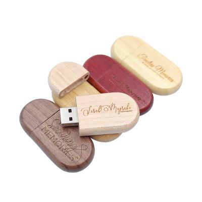 China Advertising YONANSON USB Flash Drive Wooden Oval Pendrive Memory Stick Gift Free Custom Wholesale Logo Data Storage U Disk for sale