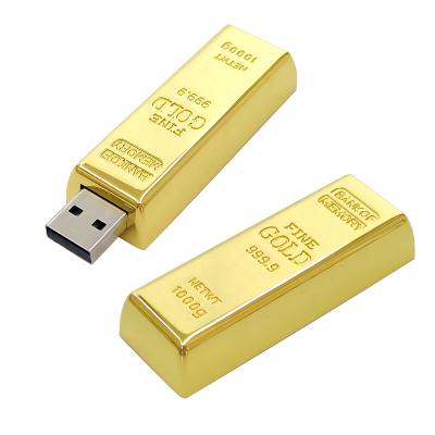 China YONANSON Advertising Metal Simulation Gold Bars Shape USB Flash Drive Business Gift Custom Thumb Drive for sale