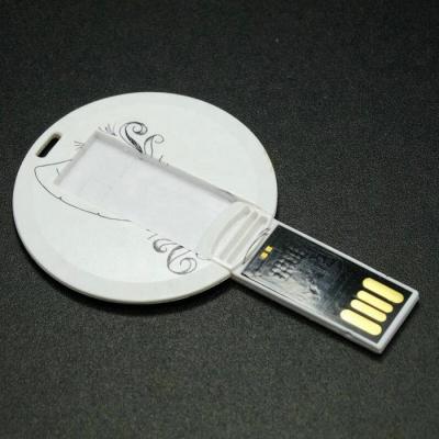 China Advertising YONANSON Round Business Card USB Drive Credit Card Pendrive USB Memory Stick Flash Free Custom Gift U Disk for sale