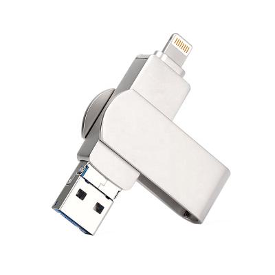 China YONANSON Advertising High Speed ​​3 In 1 OTG 3.0 USB Drive Metal Swivel OTG Pendrive 128GB Flash OTG Flash U Disk Wholesale for sale