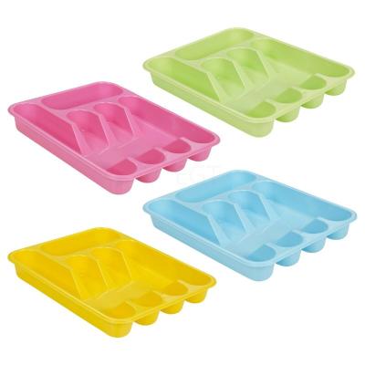 China Plastic Stocked Cutlery Storage Tray, Flatware Drawer Organizer, Universal Storage Tray for sale