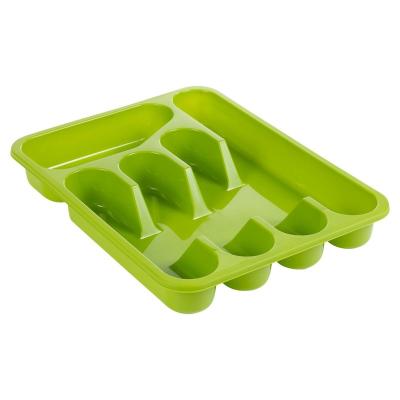 China Plastic Storage Tray Kitchen Drawer Organizer Holder 5 Compartment Cutlery Tidy for sale