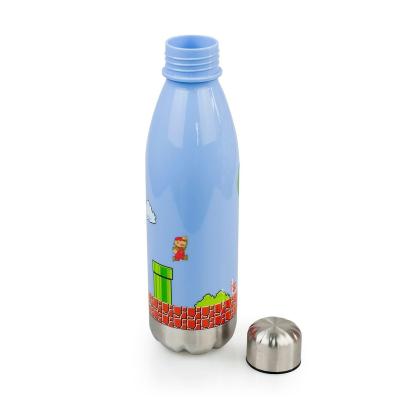 China Novelty PET Sports Water Bottle , Outdoor Fitness Clear Plastic Or Solid Color Water Bottle With Stainless Steel Base And Lid for sale