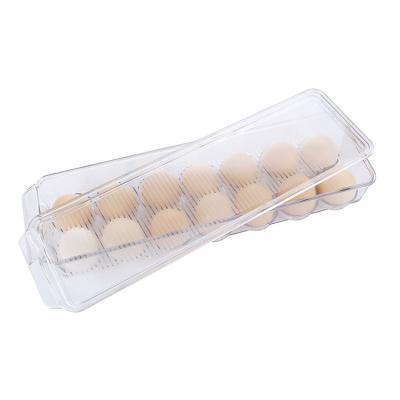 China Sustainable Stackable Clear Refrigerator Egg Storage Bin With Lid , Stores 14 Eggs for sale