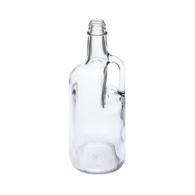 China Large Capacity Glass Beverage Liquor Bottle With Single Handle for sale