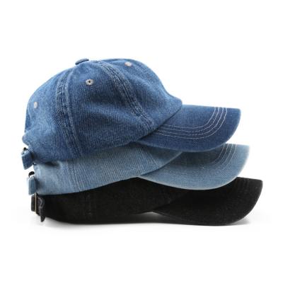 China Custom Logo Solid Color Men Baseball Hat Cotton Women COMMON Wholesale Denim Hats Manufacturer for sale