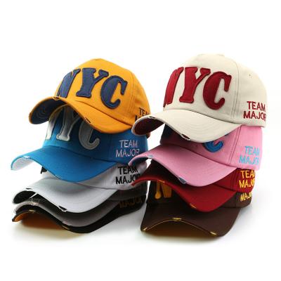 China JOINT Vintage Distressed Plain Plain Hats Custom Logo Embroidery Caps Washed Cotton Baseball Cap for sale