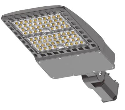 China ROAD HEIGHT Lumen 480V Microwave Detector Shoe Box Light 100w 150w 200w 300w LED Parking Light Fixture for sale