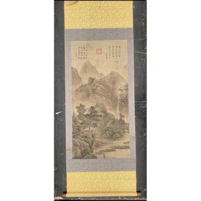 China Chinese style hand-painted scroll half of traditional Chinese style of traditional landscape paintings for sale