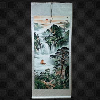 China Chinese Classical Style Fine Hanging Home Living Room Hanging White Axis Landscape Painting for sale