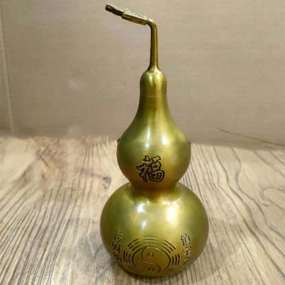 China China gourd household living room pure copper decoration around handwork hollow wine cabinet decoration chatter lower copper pendant for sale