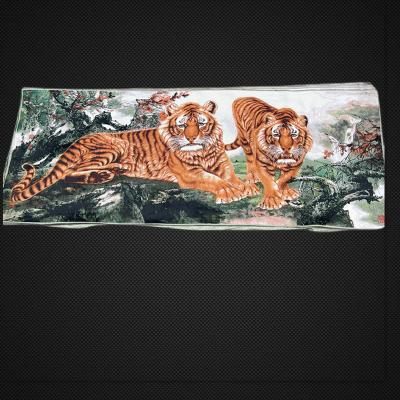 China Embroidery Chinese decorative wall tiger painting pictures or collections embroidery living room sofa background wall hanging mural embroidery for sale