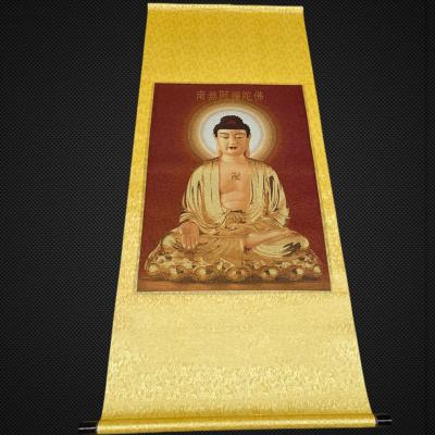 China Hang and Gather Statue Embroidered Hanging Dining Room Buddha Living Room Sofa Background Wall Decoration Painting View for sale