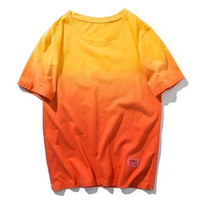 China Wholesale Custom Gradient Anti-Shrink Street Wear Hip Hop Dip Dyed T-shirt T-shirt Men's T-shirt for sale