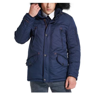 China Wholesale Multi Pocket Anti-Shrink Cotton Padded Faux Fur Hooded Winter Male Coat for sale